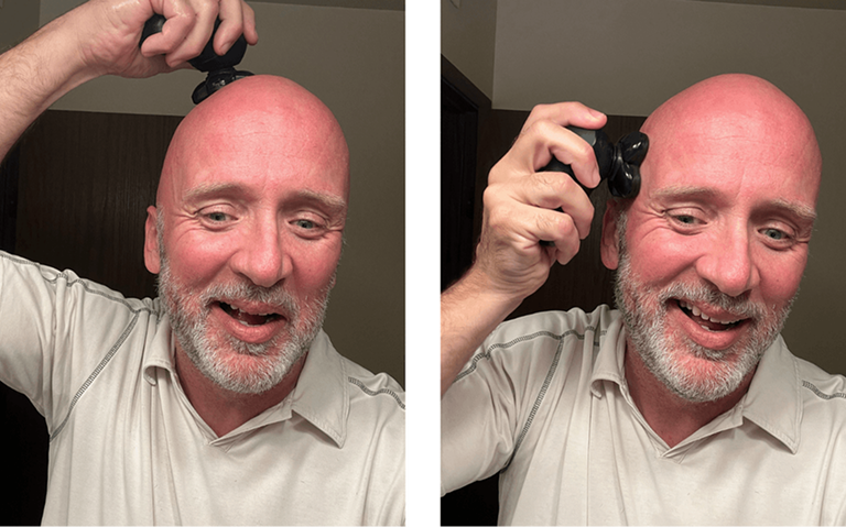 Facebook ad of a man shaving